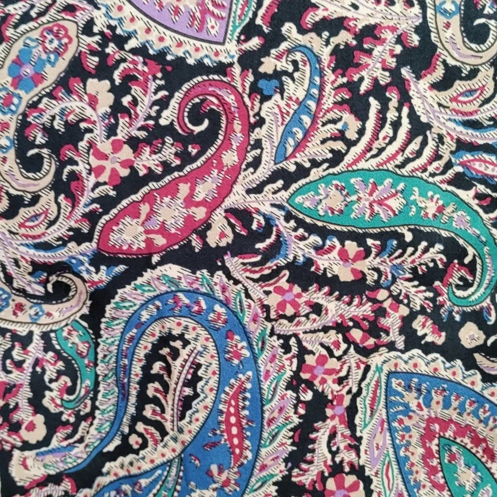 2/$10 04178 Chaps teal & purple paisley No Iron button up shirt XL NWT - Picture 4 of 13